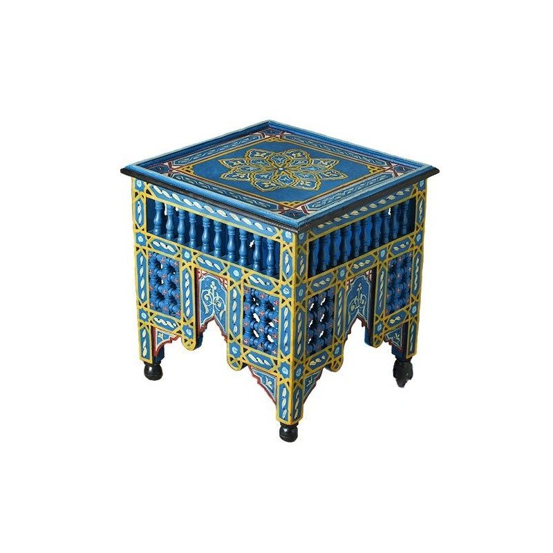 Marokkaanse Bijzettafel Vierkant Blauw