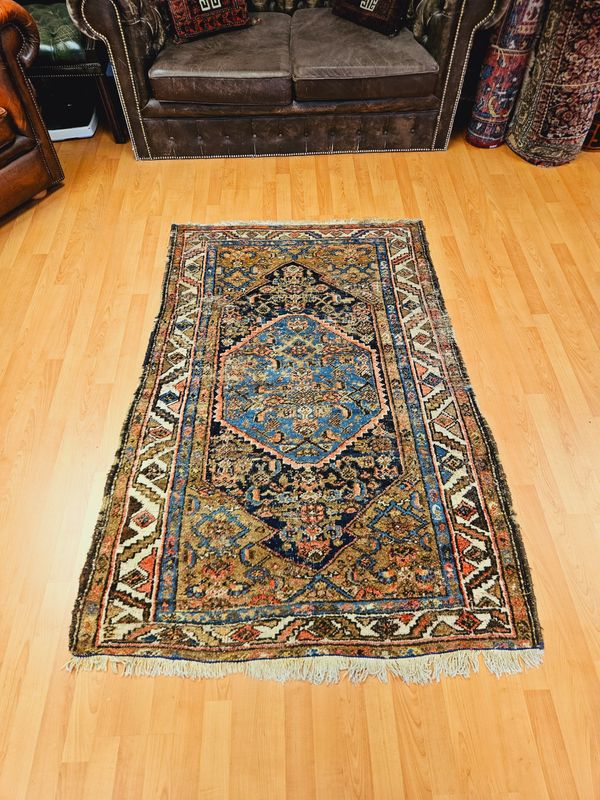 Antiek Perzisch Handgeknoopt Hamadan Tapijt