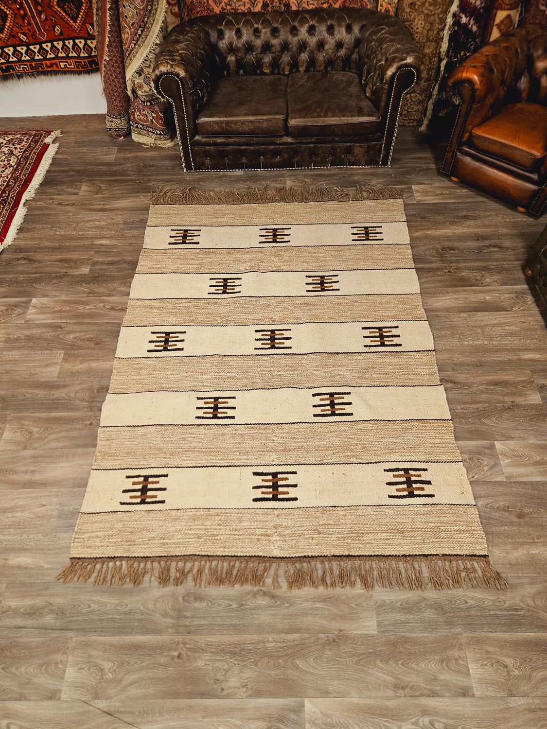 Handgeweven Kelim Tapijt