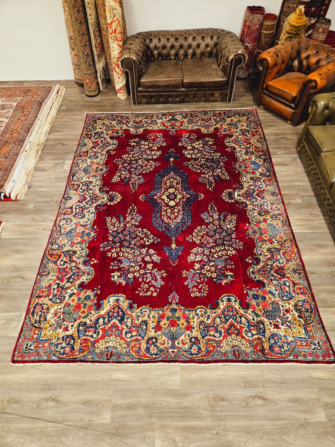 Perzisch Handgeknoopt Kirman Tapijt