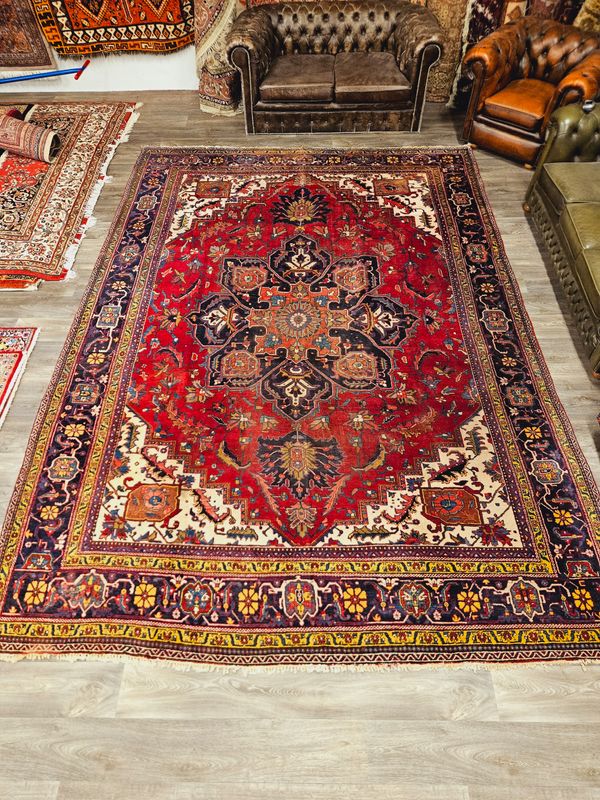 Perzisch Handgeknoopt Heriz Tapijt