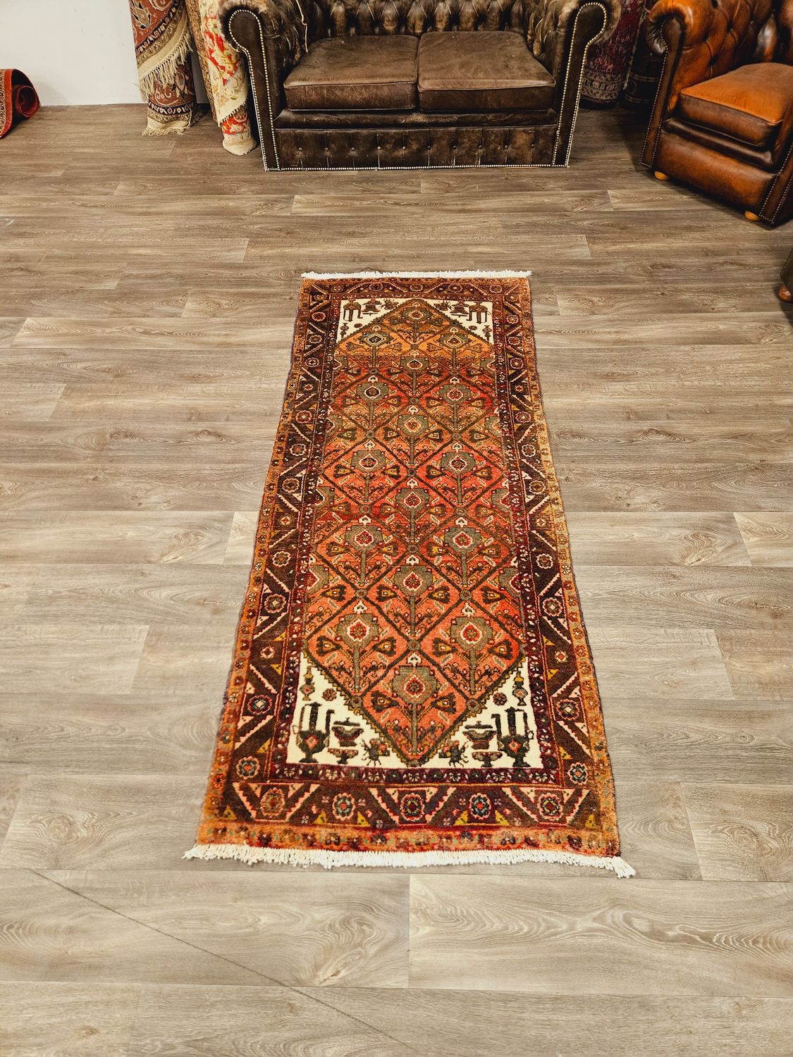 Perzisch Handgeknoopte Hamadan Loper