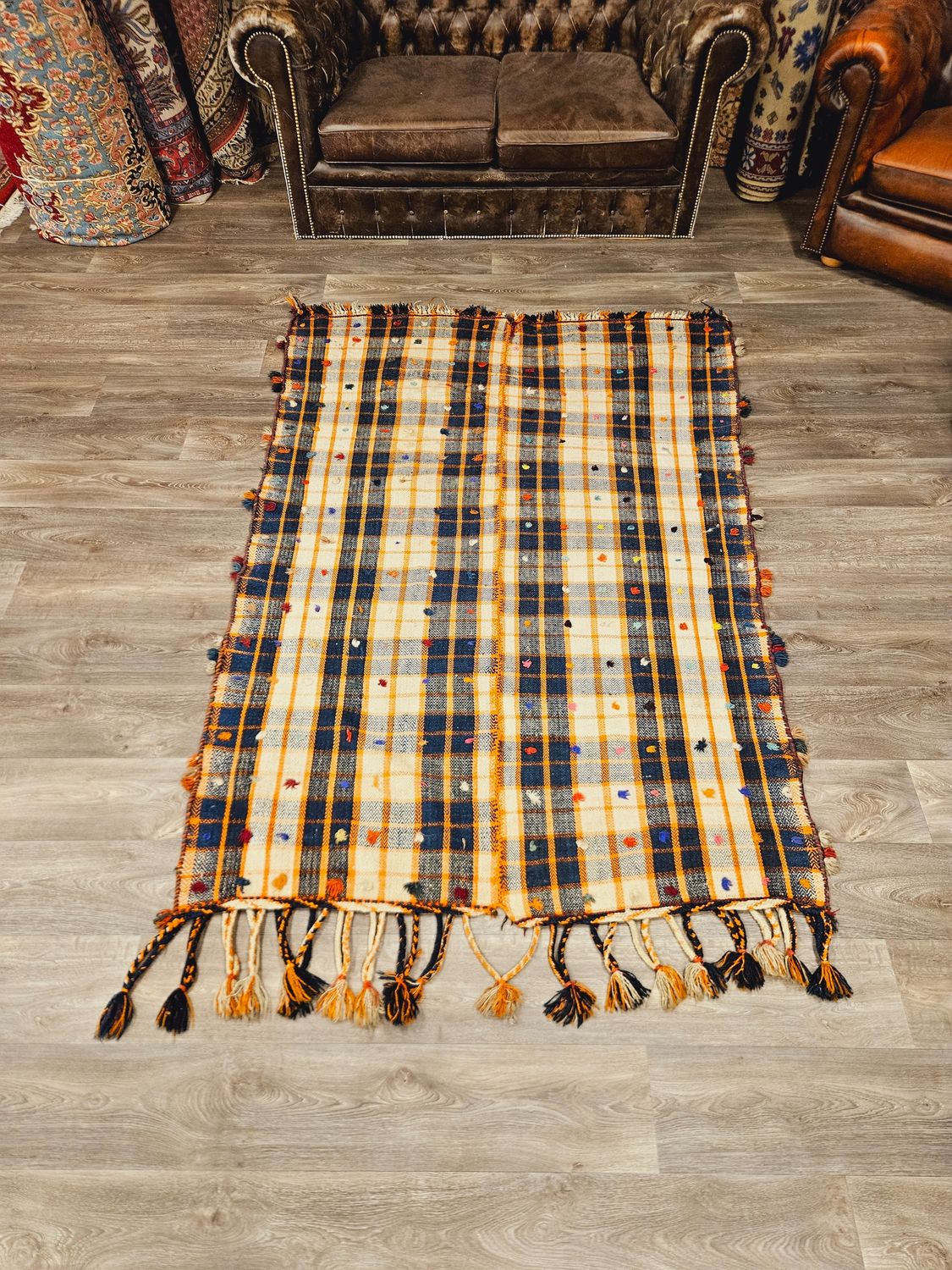 Handgeweven Kelim Tapijt