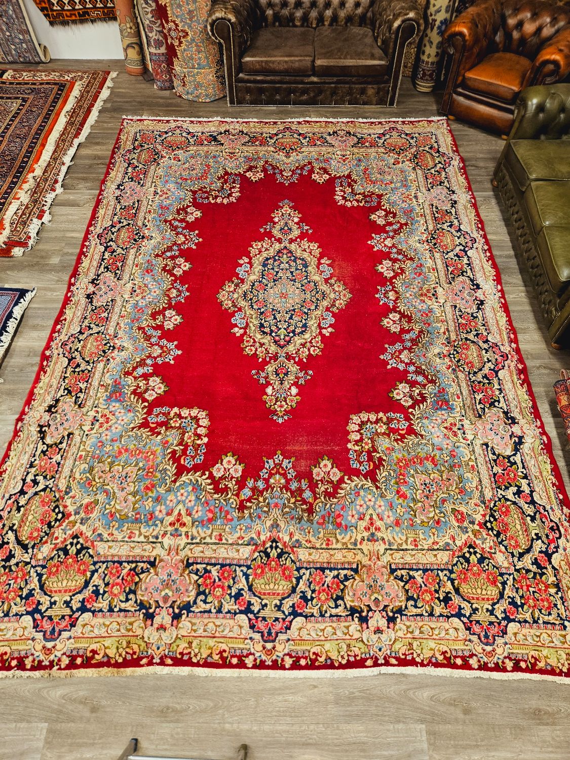 Perzisch Handgeknoopt Kirman Tapijt