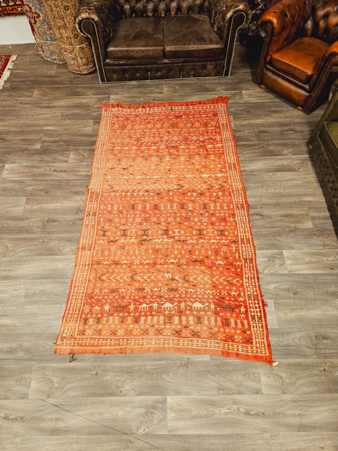 Handgeweven Kelim Tapijt