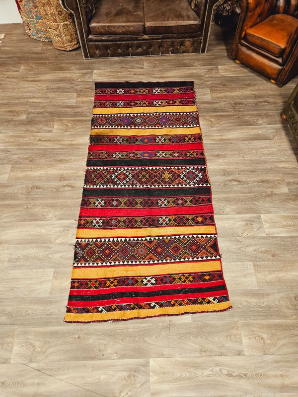 Handgeweven Kelim Tapijt