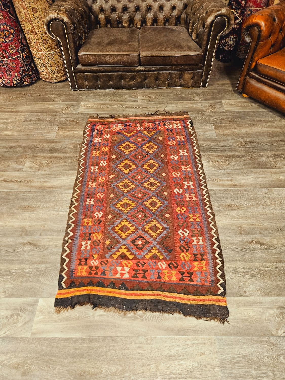 Handgeweven Kelim Tapijt