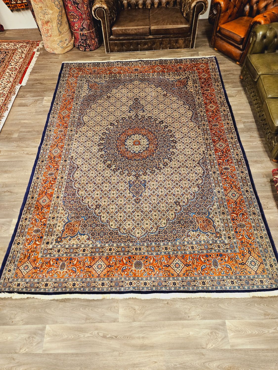 Perzisch Handgeknoopt Moud Tapijt