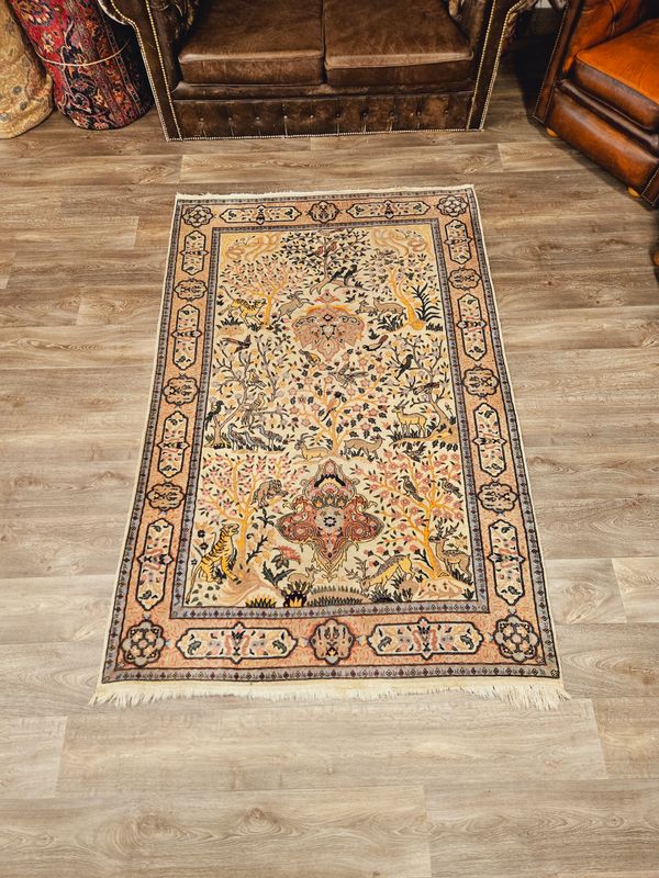 Perzisch Handgeknoopt Ghoum Tapijt