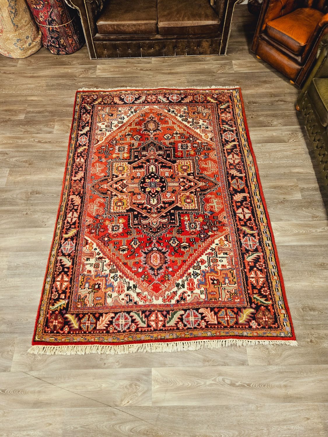 Perzisch Handgeknoopt Heriz Tapijt