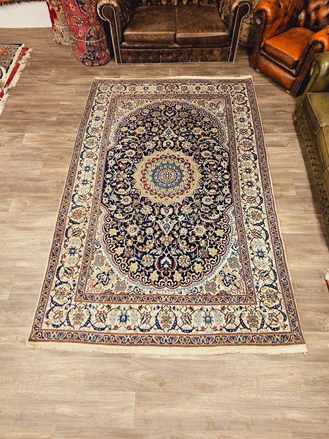 Perzisch Handgeknoopt Nain Tapijt