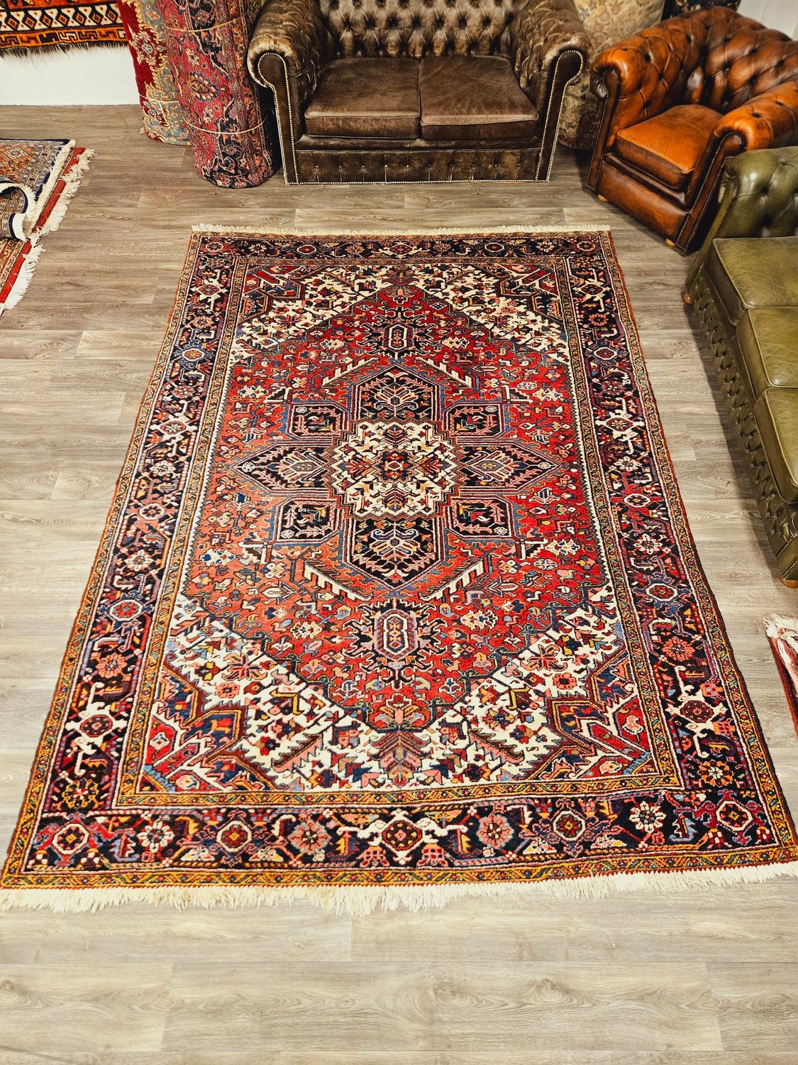 Perzisch Handgeknoopt Heriz Tapijt