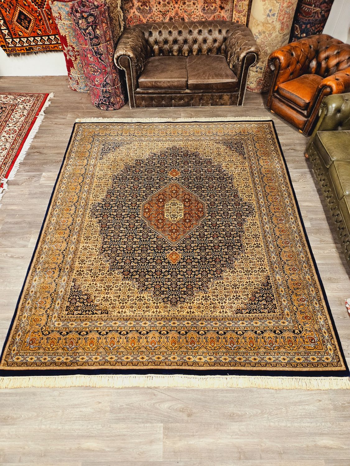 Perzisch Handgeknoopt Bidjar Tapijt