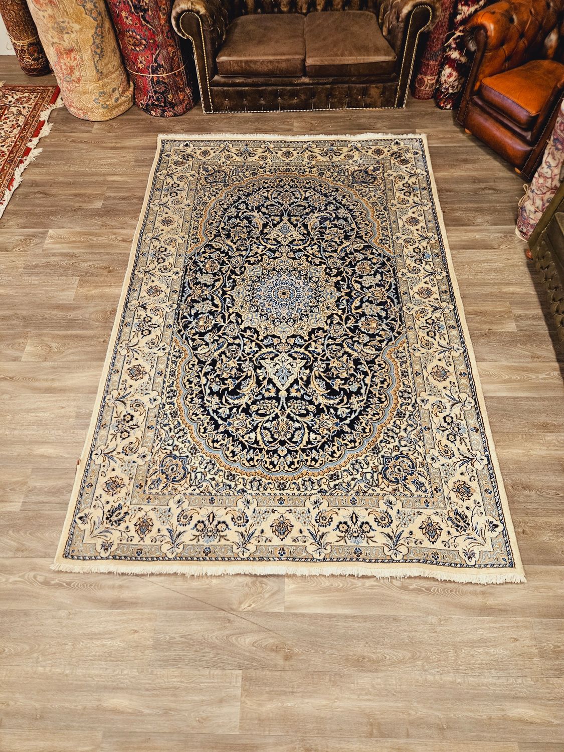 Perzisch Handgeknoopt Nain Tapijt