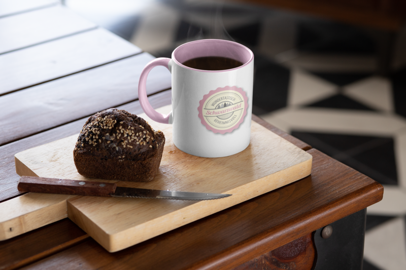 Keramiktasse Schwarzwald Button Rosa Keramiktasse Schwarzwald Button Rosa