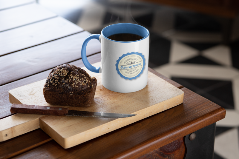 Keramiktasse Schwarzwald Button Dunkelblau Keramiktasse Schwarzwald Button Dunkelblau