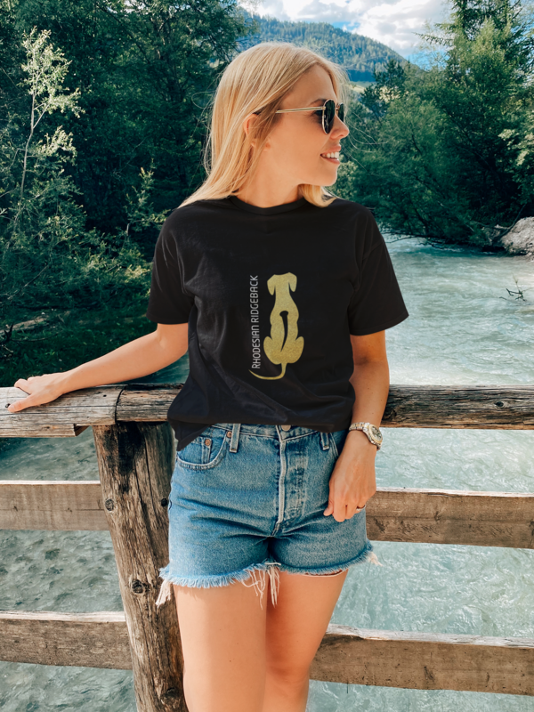 RR her T-Shirt Schwarz sitzend Glitzer RR her T-Shirt Schwarz sitzend Glitzer