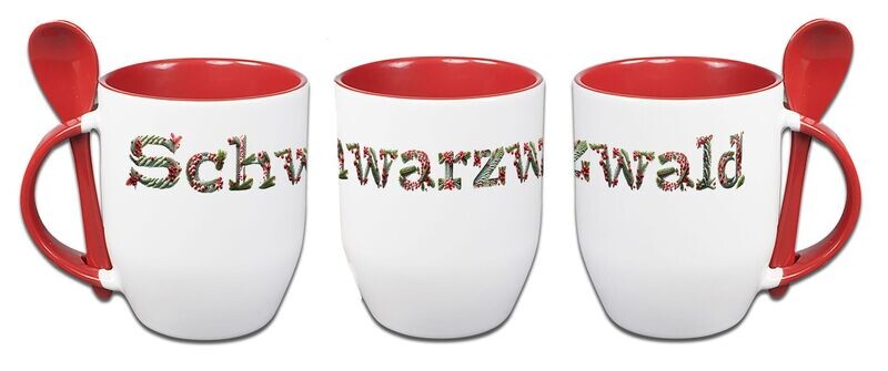 Schwarzwaldtasse mit Keramiklöffel Schwarzwaldtasse mit Keramiklöffel