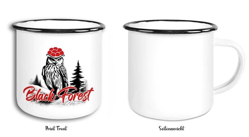 Emaille Becher Schwarzwald Tiere Emaille Becher Schwarzwald Tiere
