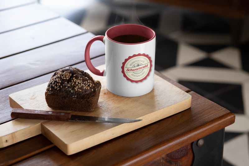 Keramiktasse Schwarzwald Button Rot Keramiktasse Schwarzwald Button Rot
