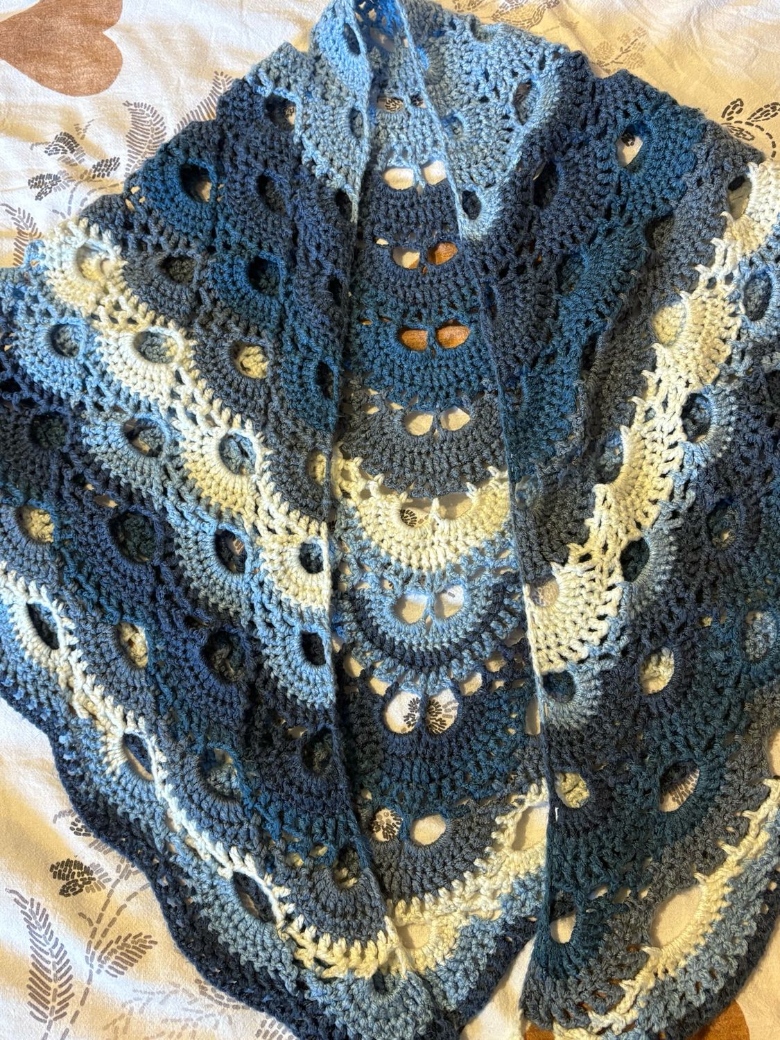 Châle long bleu