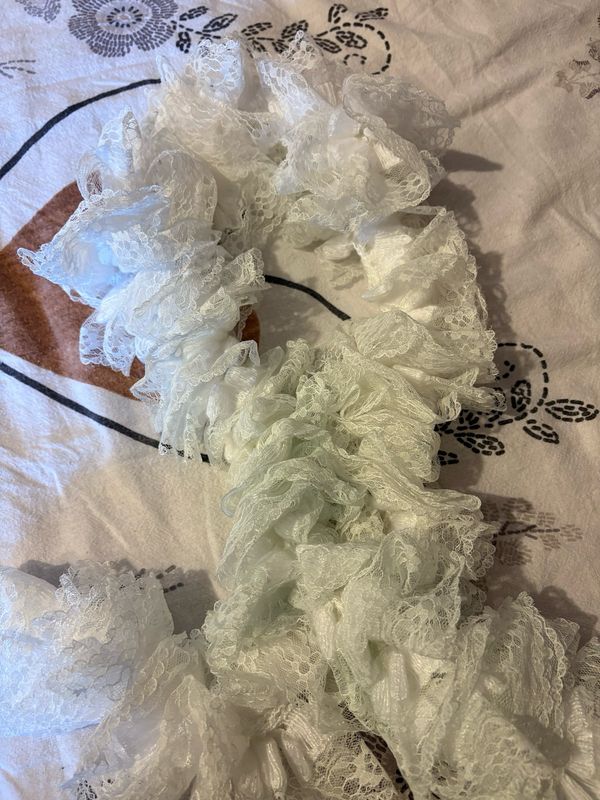 Foulard dentelle blanc