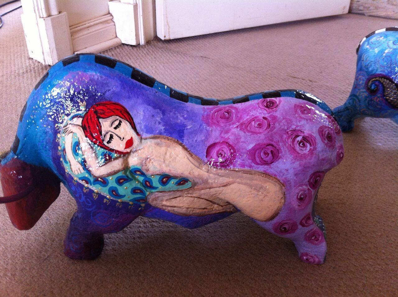 Toro ziña pintado a mano