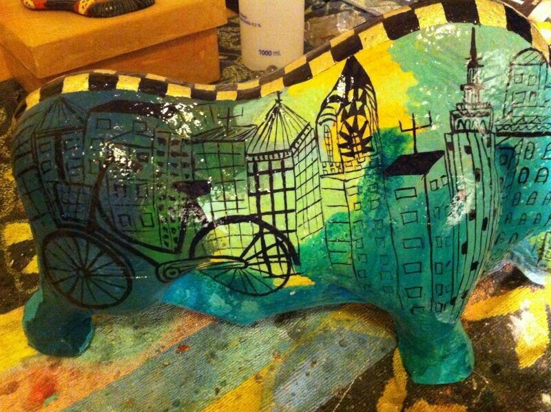 Toro ziña pintado a mano