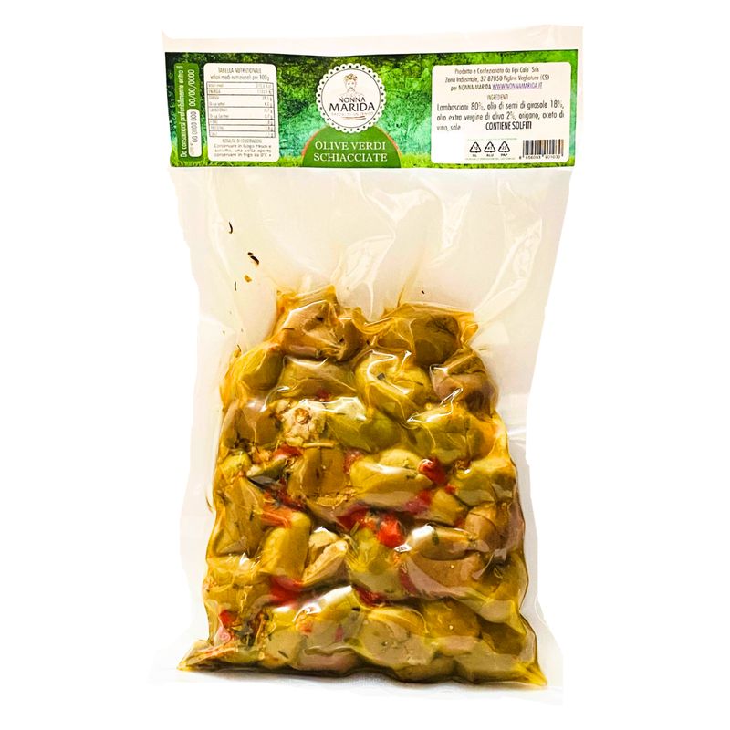 OLIVE VERDI SCHIACCIATE BUSTA 500 G