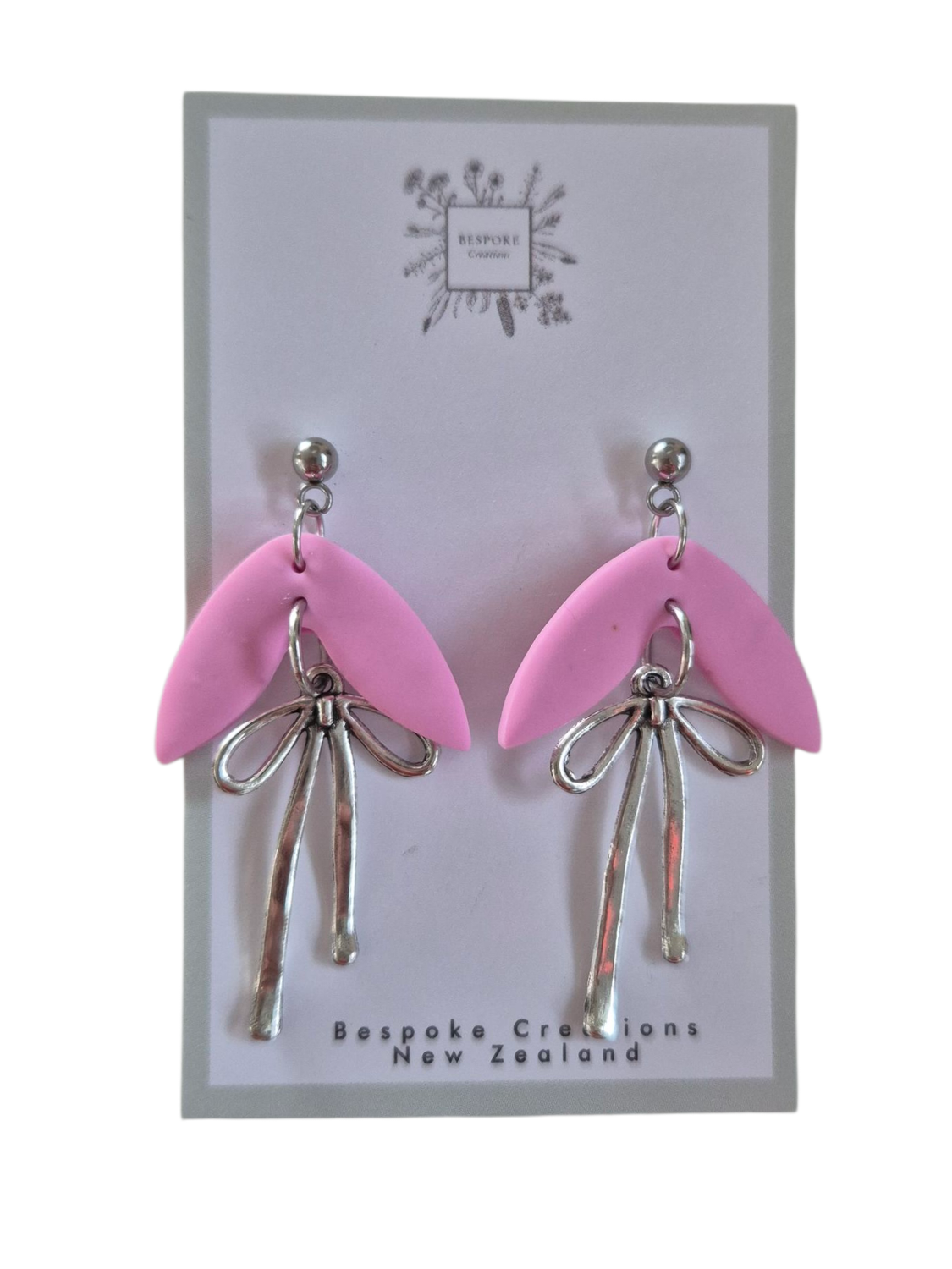 Pink Bow dangles