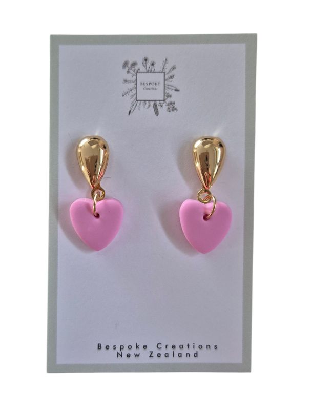 Pink heart dangles