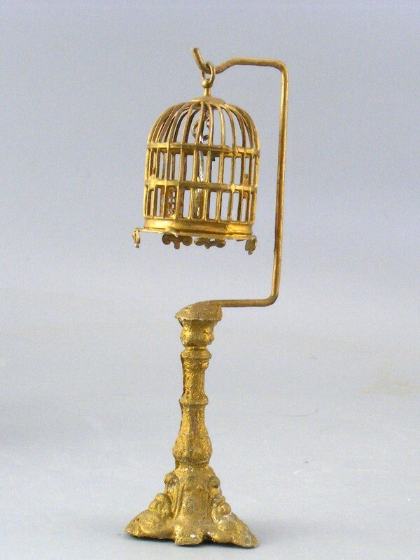 Vintage Soft Metal Birdcage and Stand