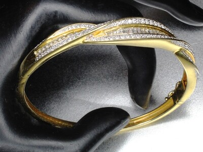 Gold Plated Sterling Rhinestone Bracelet