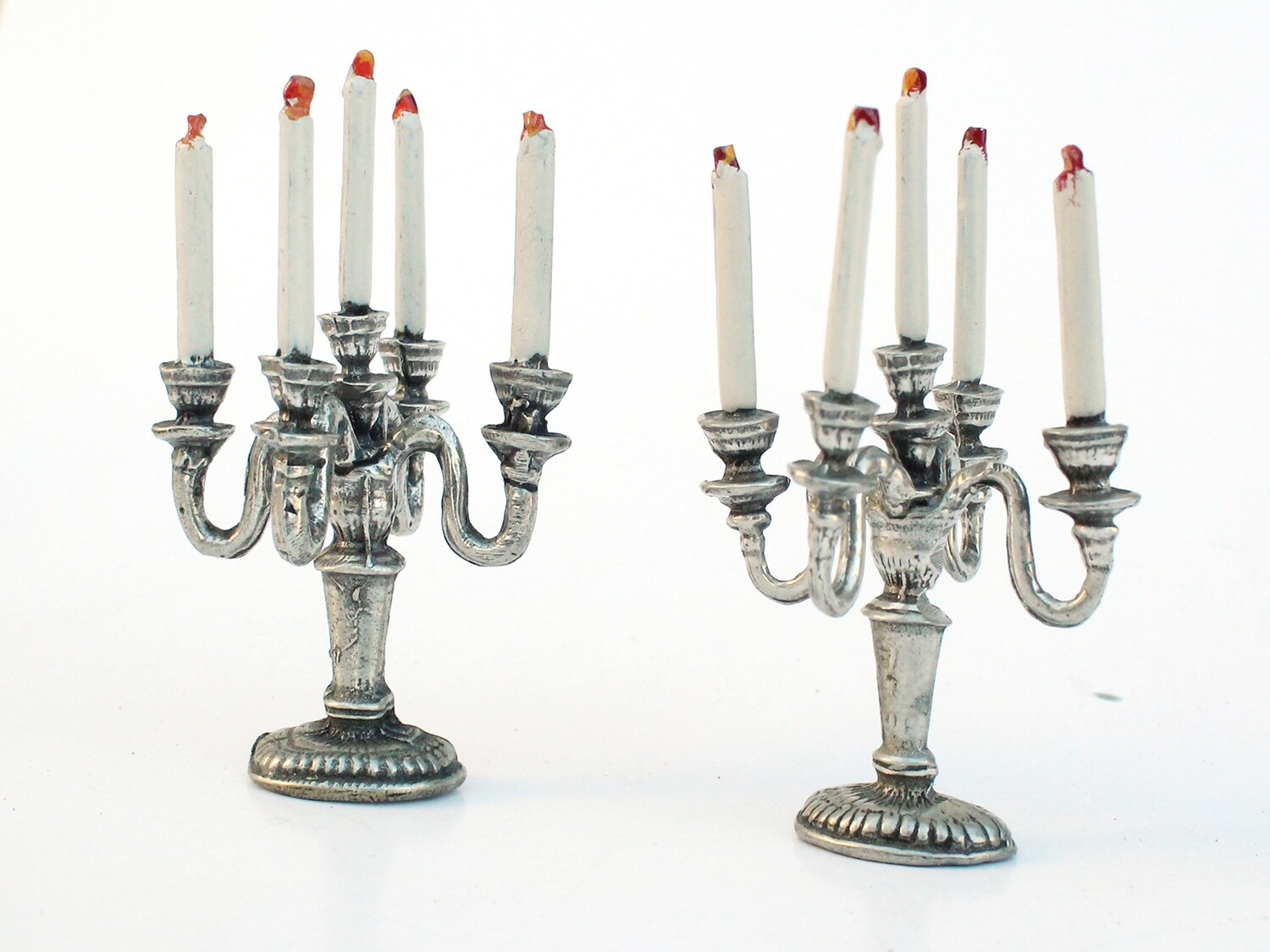 Pair of 5 Candle Soft Metal Candlesticks