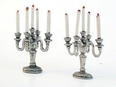Pair of 5 Candle Soft Metal Candlesticks
