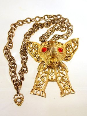 Huge Juliana Articulated Elephant Pendant