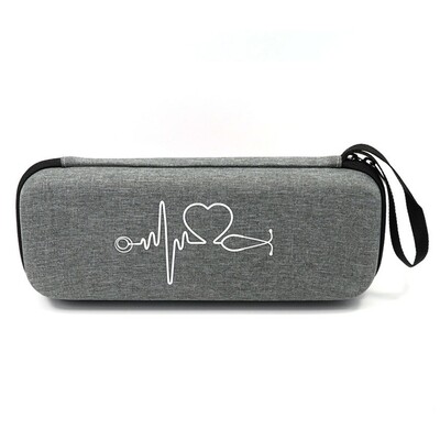 Travel Carrying Case Portable Stethoscope Storage Box Mesh Bag Compatible For Littmann Cardiology Iii Stethoscope grey