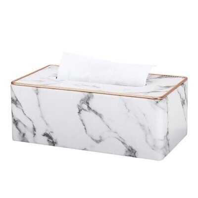 Marble Towel Dispenser Faux Leather Tissue Box Cover Holder
