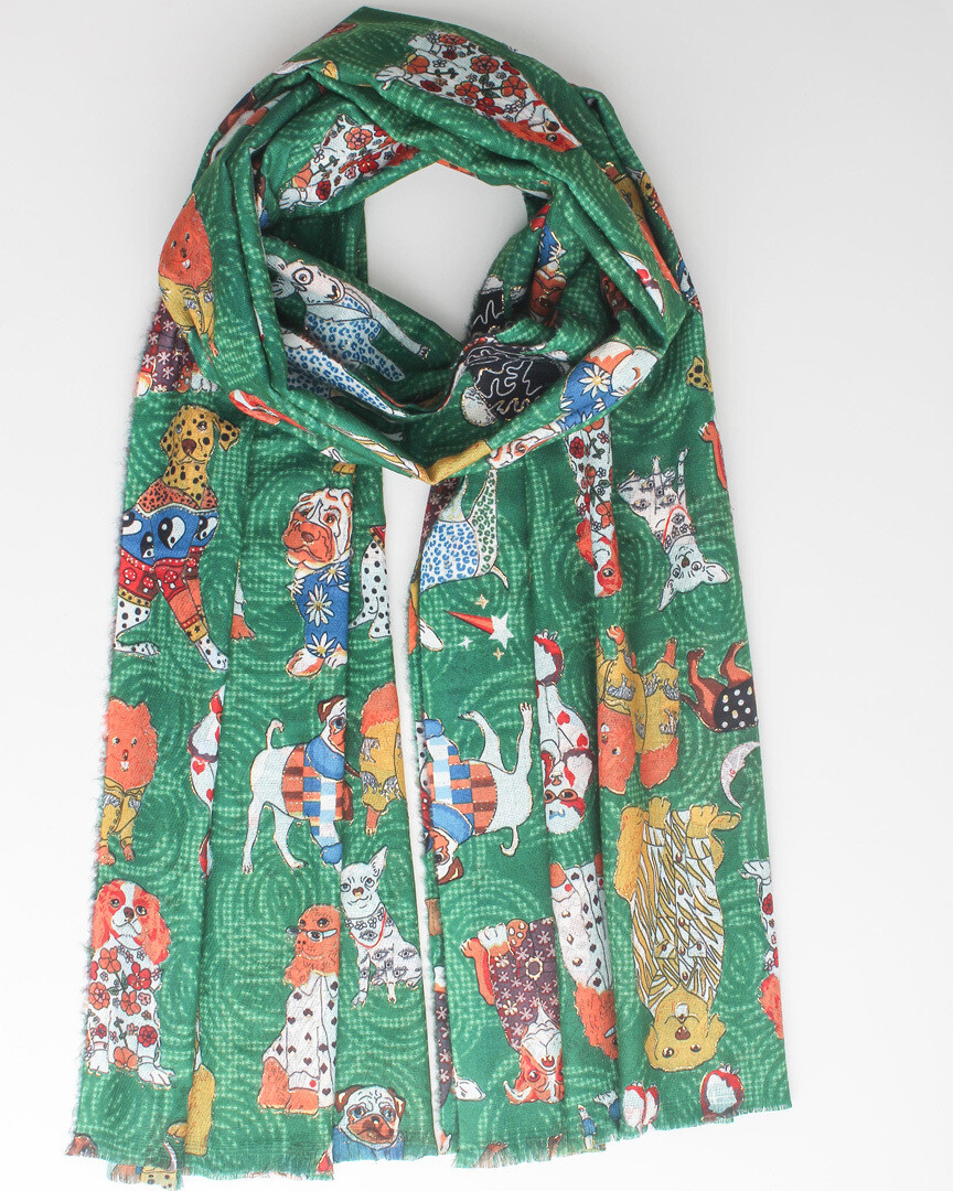 Sjaal &quot;Hond&quot;, Kleur: Groen