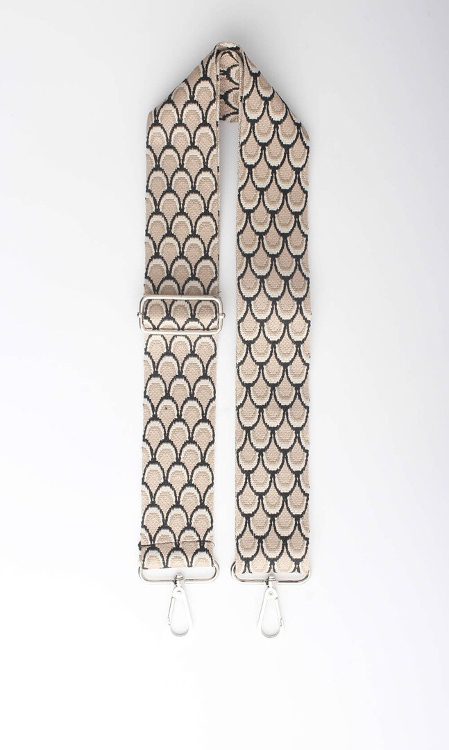 Draagriem voor tassen &quot;Lisette&quot;, Kleur: Taupe/Zilver