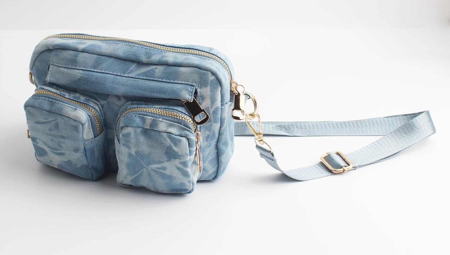 Tas &quot;Saray&quot;, Kleur: Goud/Jeans blauw