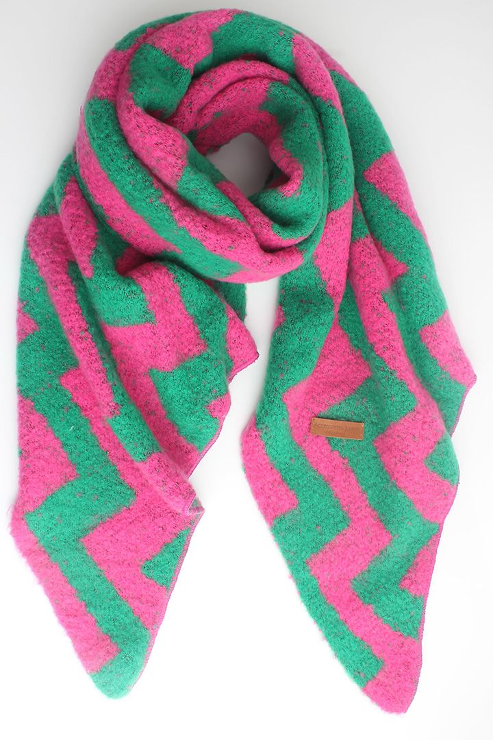 Sjaal &quot;Zigzag&quot;, Kleur: Groen fuchsia