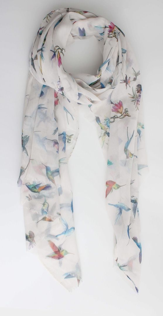 Sjaal &quot;Volgel&quot;, Kleur: wit