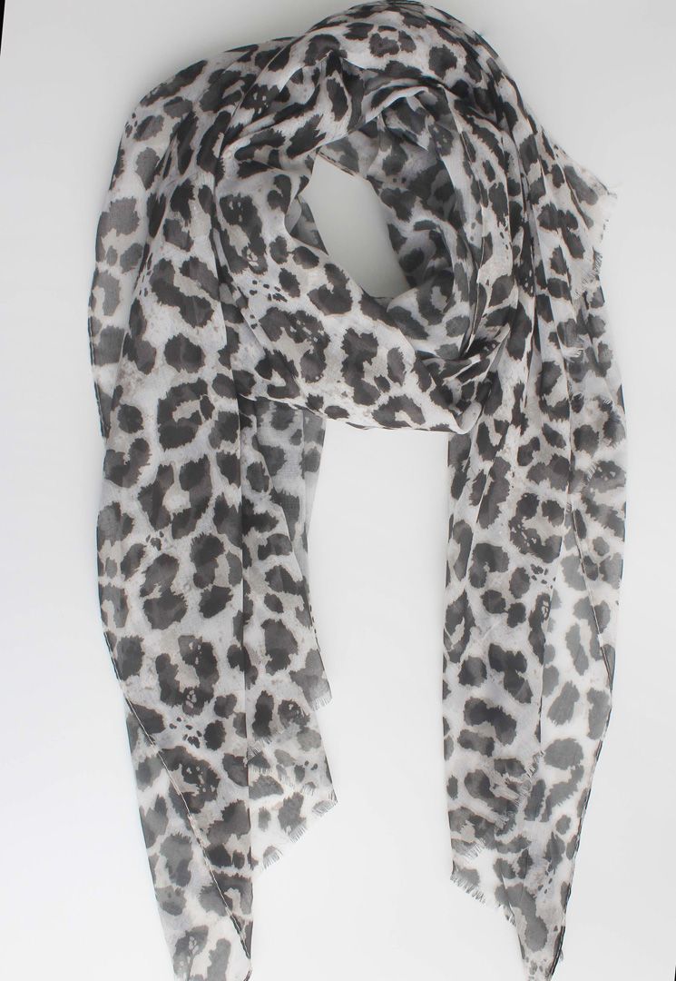 Sjaal &quot;Astrid panter&quot;, Kleur: wit