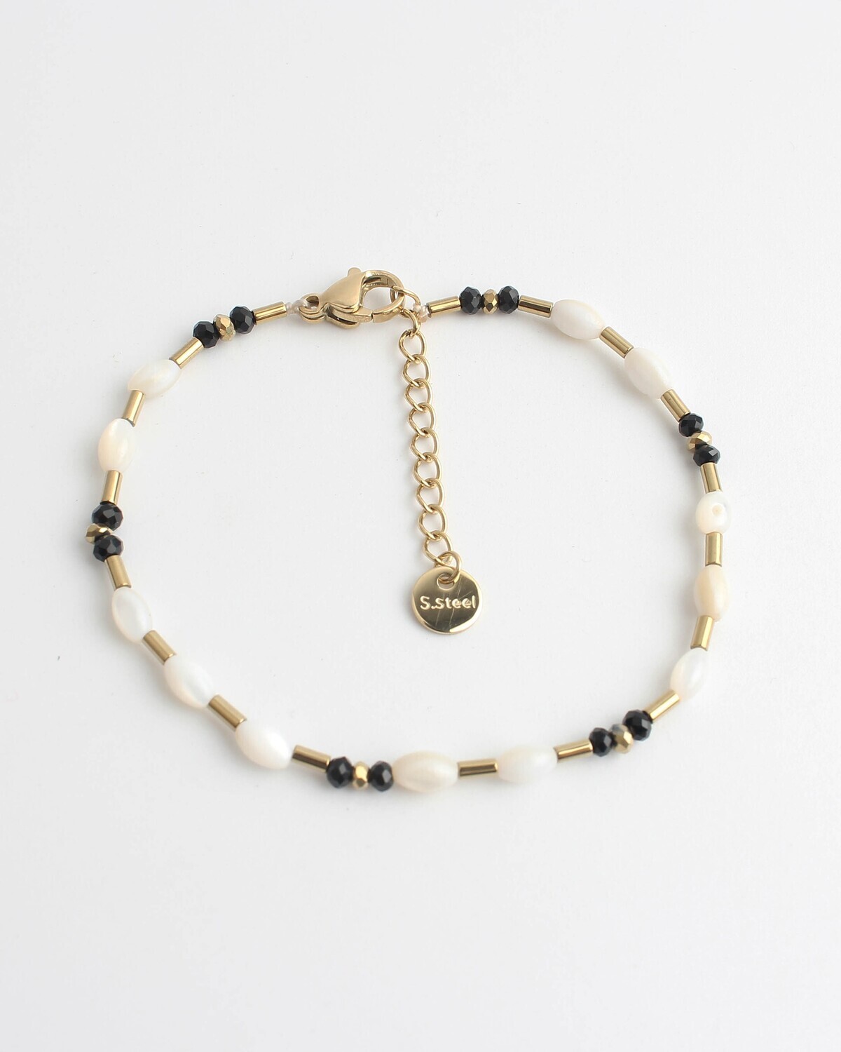 Armband "Cerin", Kleur: Zwart wit
