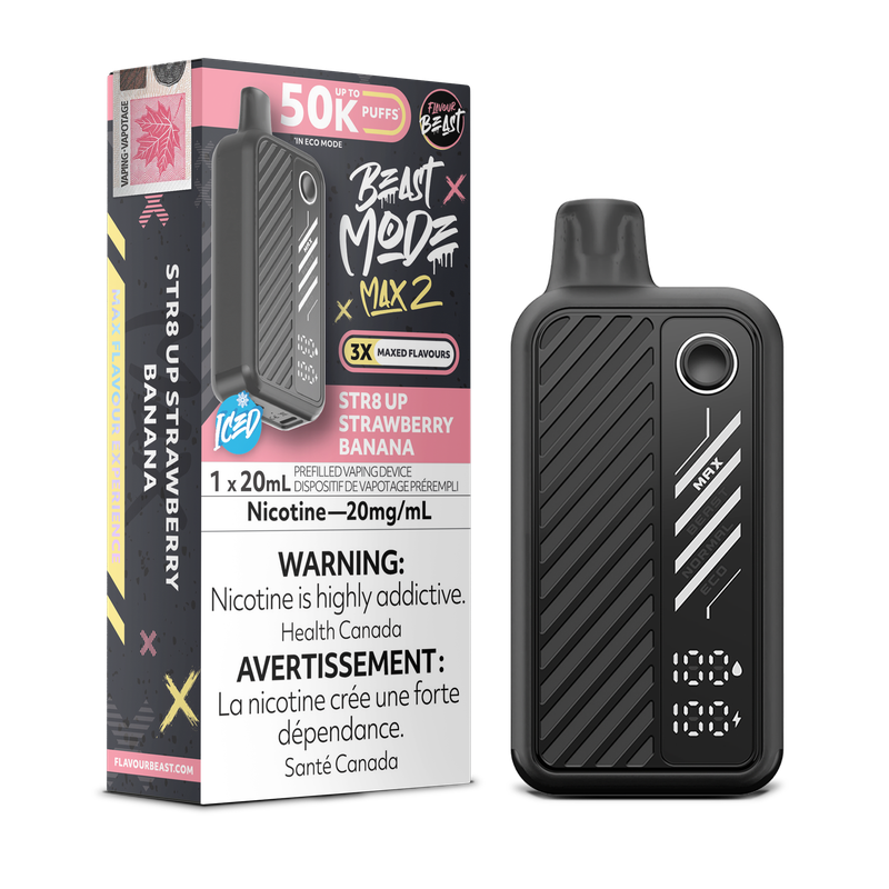 Flavour Beast Beast Mode Max 2 50K - STR8 UP Strawberry Banana
