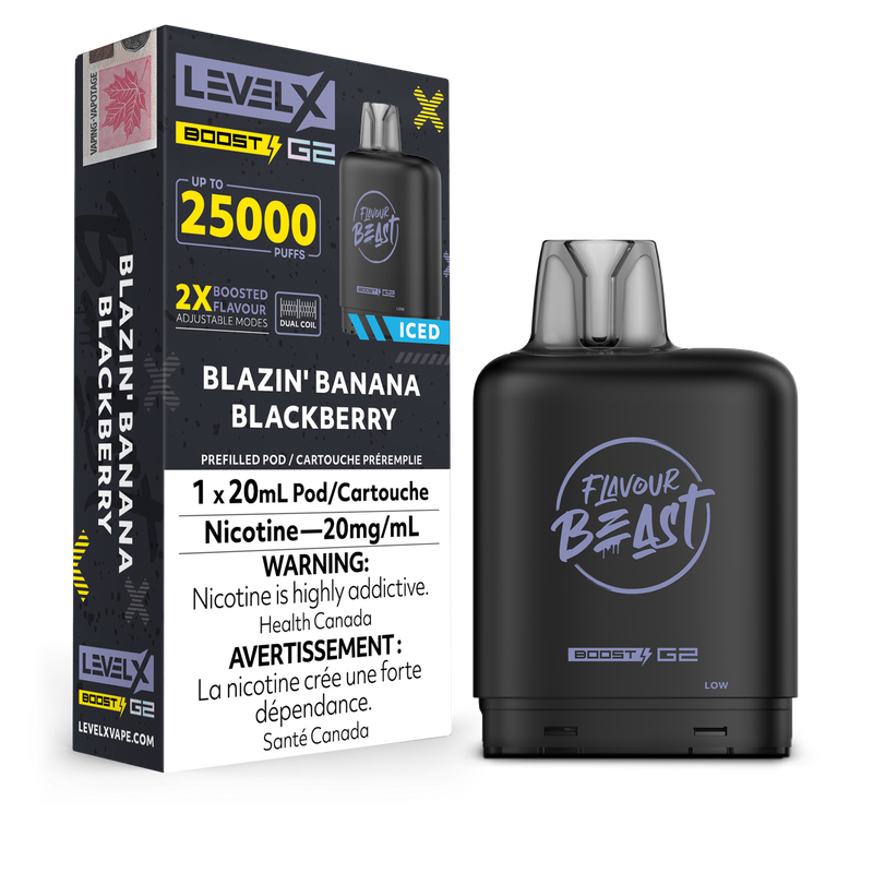 Flavour Beast Level X Boost G2 25K Pod - Blazin&#39; Banana Blackberry
