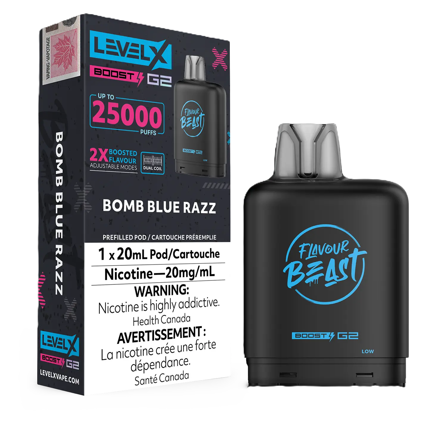 Flavour Beast Level X Boost G2 25K Pod - Bomb Blue Razz