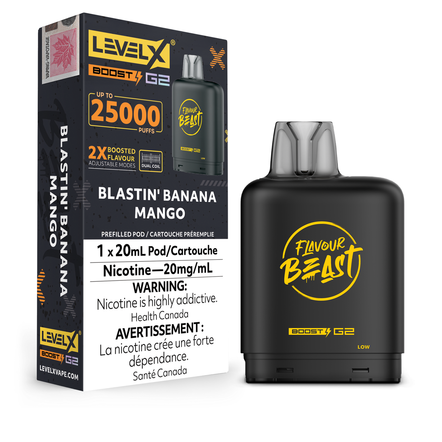 Flavour Beast Level X Boost G2 25K Pod - Blastin&#39; Banana Mango