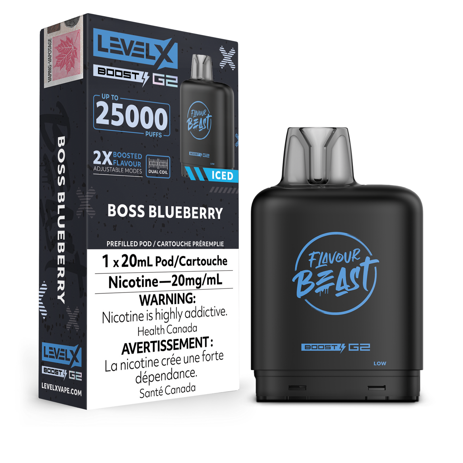 Flavour Beast Level X Boost G2 25K Pod - Boss Blueberry